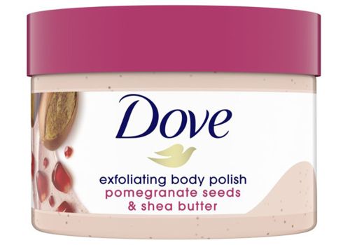 Tẩy tế bào chết Dove Exfoliating Body Polish 298g- Lựu & bơ hạt mỡ của Mỹ